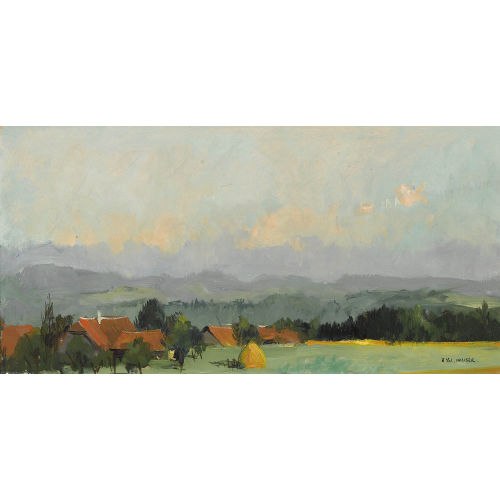 RENEE YOLANDA HAUSER : Berner Landschaft mit Weiler (DOBIASCHOFSKY AUKTIONEN AG)