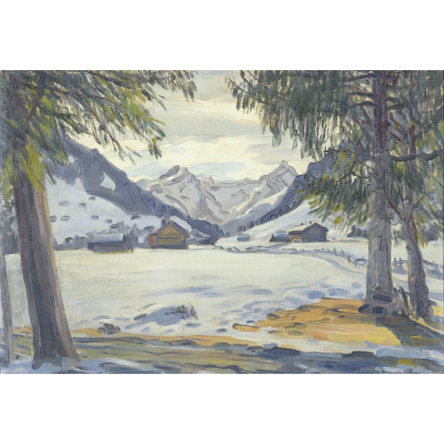 WALDEMAR FINK : Winterlandschaft bei Gstaad (DOBIASCHOFSKY AUKTIONEN AG)