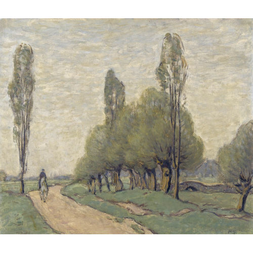 HANS STURZENEGGER : Allee mit Reiter auf einem Schimmel (DOBIASCHOFSKY AUKTIONEN AG)