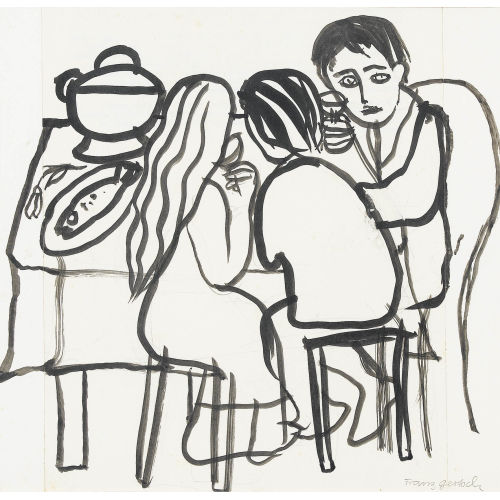 FRANZ GERTSCH : Familie am Tisch (DOBIASCHOFSKY AUKTIONEN AG)
