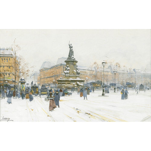 EUGENE (GEN. LIEVIN GALIEN-LALOUE : Winteransicht der Place de la R�publique in Paris (DOBIASCHOFSKY AUKTIONEN AG)