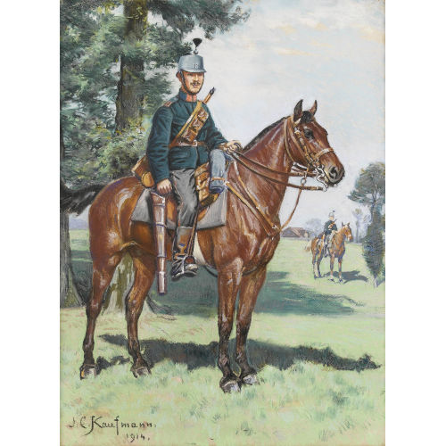JOSEF CLEMENS KAUFMANN : Landschaft mit zwei Kavalleristen und Pferden (DOBIASCHOFSKY AUKTIONEN AG)