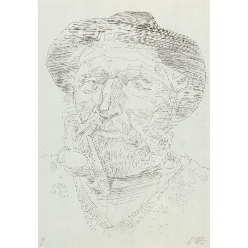 HEINRICH DANIOTH : B�rtiger Mann mit Pfeife (DOBIASCHOFSKY AUKTIONEN AG)