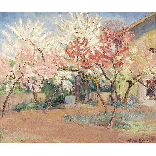 EDOUARD GASPARD CASTRES : Bl�hende Obstb�ume in Garten (DOBIASCHOFSKY AUKTIONEN AG)