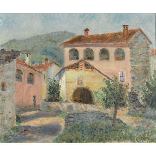 GIUSEPPE SOLDATI : Sonnige Tessiner Dorfpartie (DOBIASCHOFSKY AUKTIONEN AG)