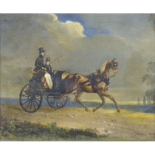 FRANZ (GEN. VON ZELLENBERG) ZELLER : Einsp�nner mit galoppierendem Pferd (DOBIASCHOFSKY AUKTIONEN AG)