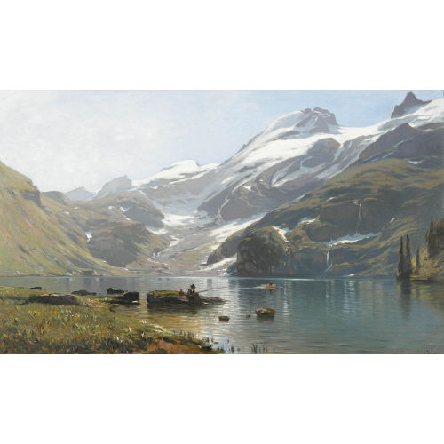 AUGUSTE LOUIS VEILLON : Ansicht des Engstlensee mit Titlis (DOBIASCHOFSKY AUKTIONEN AG)