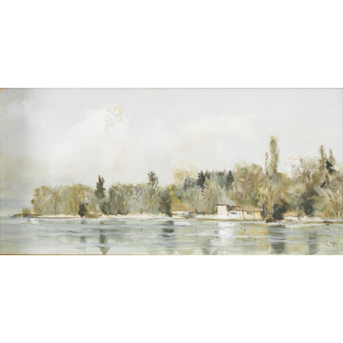 RUDOLF M�LLER : Seeuferpartie mit Strandhaus (DOBIASCHOFSKY AUKTIONEN AG)
