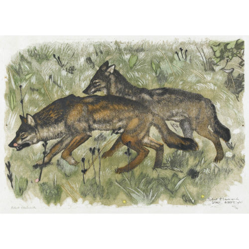 ROBERT HAINARD : Couple de loups marchant (DOBIASCHOFSKY AUKTIONEN AG)