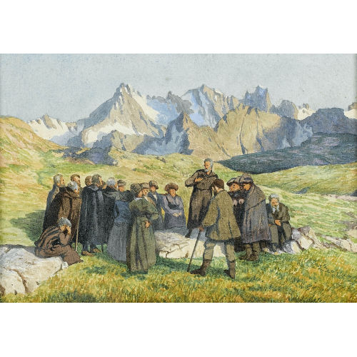 ERICH ERLER : Predigt in den Bergen (DOBIASCHOFSKY AUKTIONEN AG)