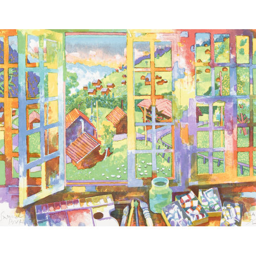 SAMUEL BURI : Blick aus dem Atelierfenster (DOBIASCHOFSKY AUKTIONEN AG)