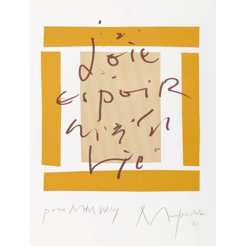 RUDOLF MUMPRECHT : 'joie, espoire, vie' (DOBIASCHOFSKY AUKTIONEN AG)