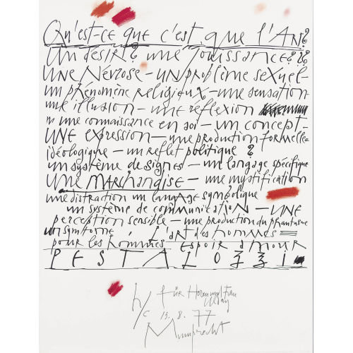 RUDOLF MUMPRECHT : 'Qu′est-ce que c′est que l′Art?' (DOBIASCHOFSKY AUKTIONEN AG)