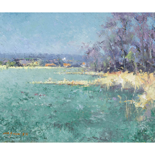 WALTER HAGEN : Sonnige Landschaft am Waldrand (DOBIASCHOFSKY AUKTIONEN AG)