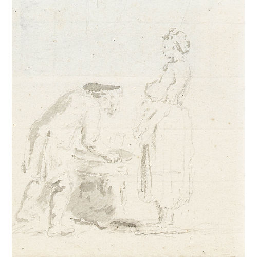 FRANCESCO GUARDI : Skizzenblatt mit m�nnlicher und weiblicher Figur (DOBIASCHOFSKY AUKTIONEN AG)
