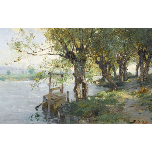JACQUES MATTHIAS SCHENKER : 'Der Weg unter Weiden' (DOBIASCHOFSKY AUKTIONEN AG)
