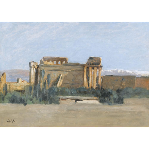 AUGUSTE LOUIS VEILLON : Der Tempel von Baalbek (DOBIASCHOFSKY AUKTIONEN AG)