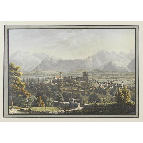 DAVID ALOIS SCHMID : Thoun vers le Niesen et le Stockhorn (DOBIASCHOFSKY AUKTIONEN AG)