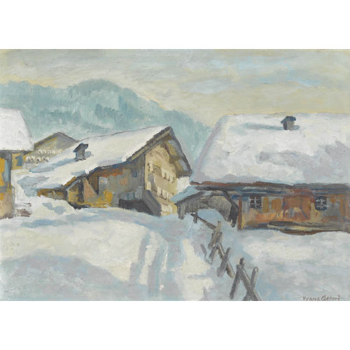 FRANZ GEHRI : Verschneites Bauerndorf (DOBIASCHOFSKY AUKTIONEN AG)