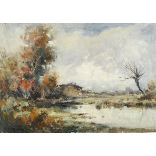 CIRANO CASTELFRANCHI : Auenlandschaft mit Haus (DOBIASCHOFSKY AUKTIONEN AG)