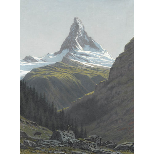 LOUIS DANIEL EDOUARD GAULIS : Alpweide mit dem Matterhorn (DOBIASCHOFSKY AUKTIONEN AG)