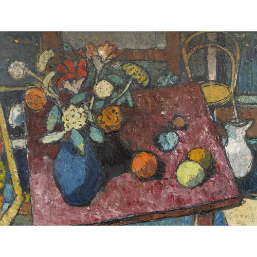 ALFRED FRANZ SIDLER : Stillleben mit Blumenstrauss und Fr�chten (DOBIASCHOFSKY AUKTIONEN AG)