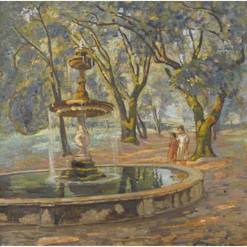 HERMANN HODLER : 'Villa Borghese in Rom' (DOBIASCHOFSKY AUKTIONEN AG)