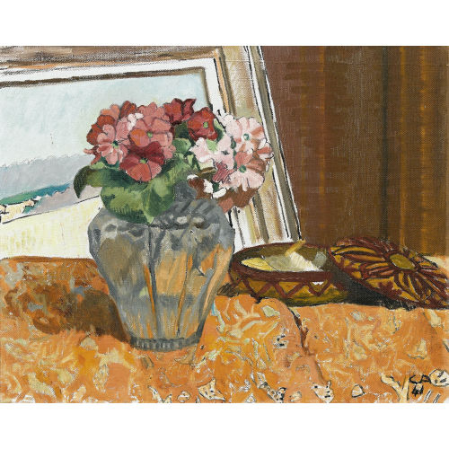 CUNO AMIET : Stillleben mit Primeln, Dose und Gem�lde (DOBIASCHOFSKY AUKTIONEN AG)