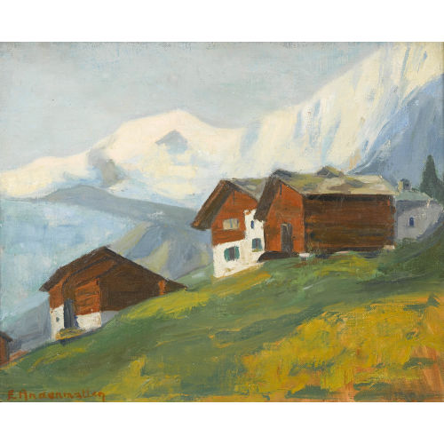 LEO ANDENMATTEN : Bergpartie mit Weiher (DOBIASCHOFSKY AUKTIONEN AG)