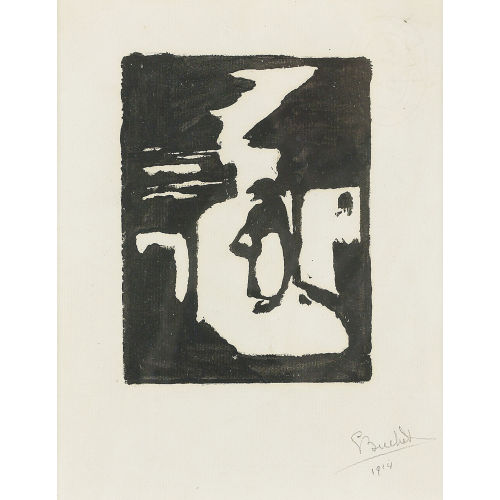 GUSTAVE BUCHET : Frau vor dem Haus (DOBIASCHOFSKY AUKTIONEN AG)