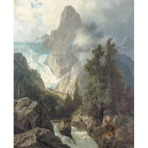 ARNOLD JENNY : Rosenlaui-Gletscher und Wellhorn (DOBIASCHOFSKY AUKTIONEN AG)