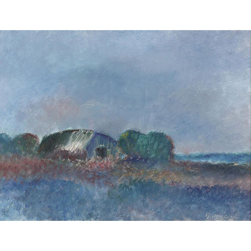 GIOVANNI OMICCIOLI : Wiesenlandschaft mit Scheune (DOBIASCHOFSKY AUKTIONEN AG)