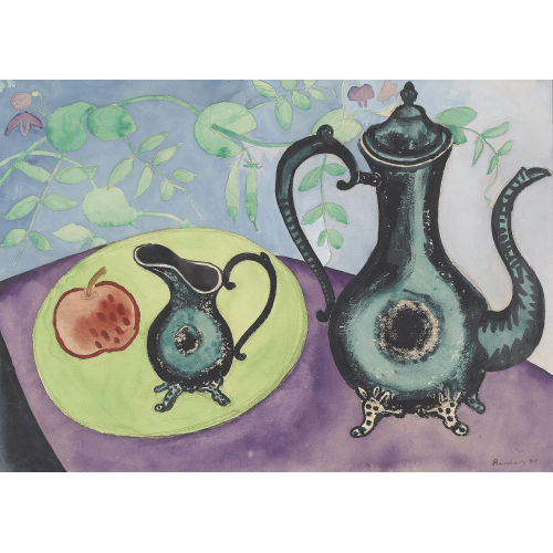MAX BURCHARTZ : Stillleben mit Kaffeekanne und Apfel (DOBIASCHOFSKY AUKTIONEN AG)