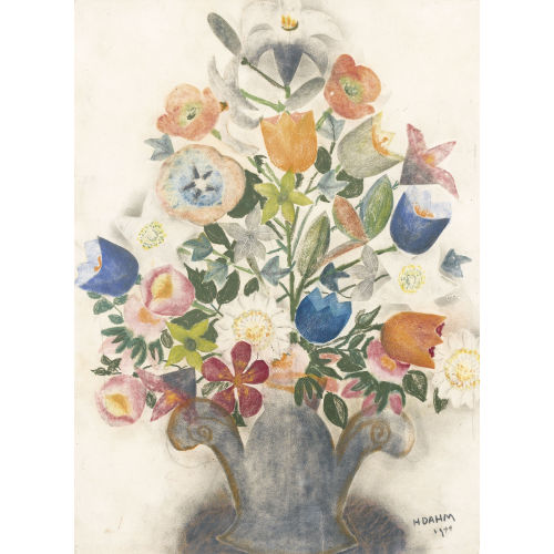 HELEN DAHM : Bunter Blumenstrauss in Kanne (DOBIASCHOFSKY AUKTIONEN AG)