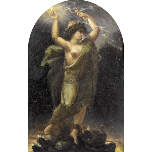 NARCISSE VIRGILE DIAZ DE LA PE�A : Mythologische Frauengestalt mit Blitzen (DOBIASCHOFSKY AUKTIONEN AG)