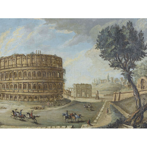 GIOVANNI PAOLO PANINI : Ansicht des Kolosseums mit Konstantinsbogen (DOBIASCHOFSKY AUKTIONEN AG)