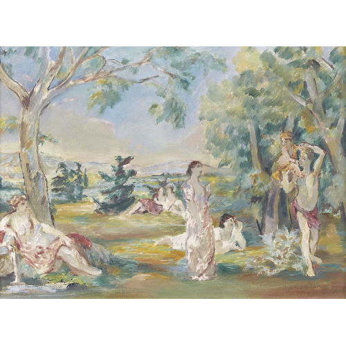 ERICH KLOSSOWSKI : Arkadische Landschaft mit Figuren (DOBIASCHOFSKY AUKTIONEN AG)