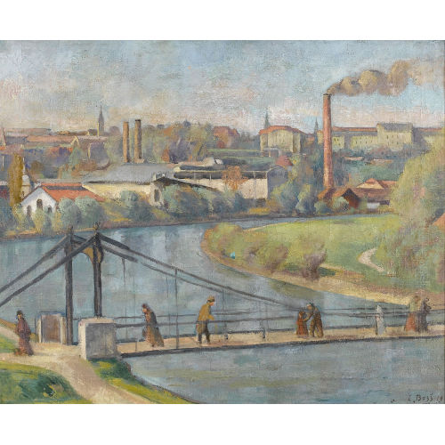 EDUARD BOSS : Ansicht der Aare mit dem Marzili-Quartier (DOBIASCHOFSKY AUKTIONEN AG)