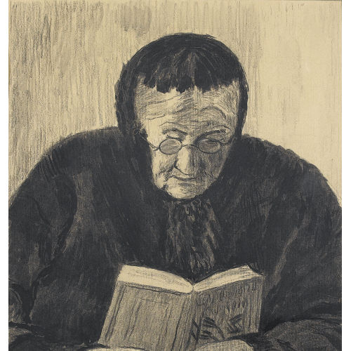 HANS BERGER : Alte Frau beim Lesen (DOBIASCHOFSKY AUKTIONEN AG)