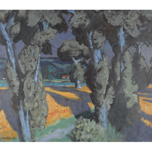 FRED STAUFFER : Sommerliche Landschaftspartie (DOBIASCHOFSKY AUKTIONEN AG)