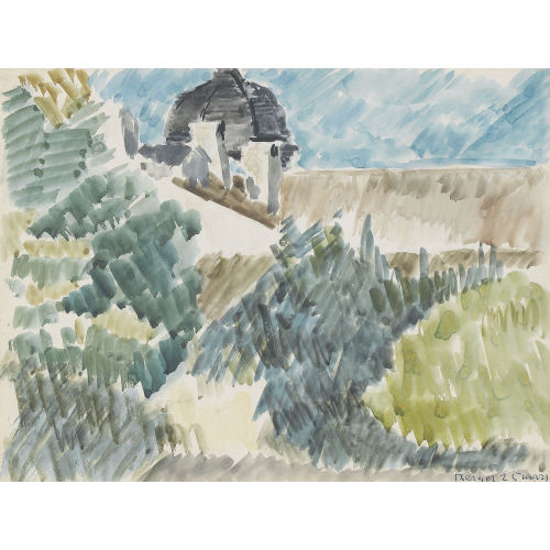 HANS BERGER : Gartenpartie mit barockem Pavillon (DOBIASCHOFSKY AUKTIONEN AG)