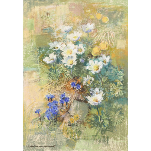 ARMIN SCHWARZENBACH : Wiesenpartie mit Fr�hlingsblumen (DOBIASCHOFSKY AUKTIONEN AG)