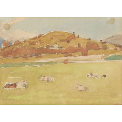 WERNER MILLER : H�gelige Landschaft bei Fiesole (DOBIASCHOFSKY AUKTIONEN AG)