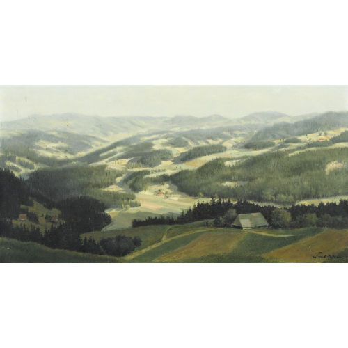WALTER) FELBRA (EIGTL. FELLER-BRAND : H�gelige Voralpenlandschaft im Sommer (DOBIASCHOFSKY AUKTIONEN AG)
