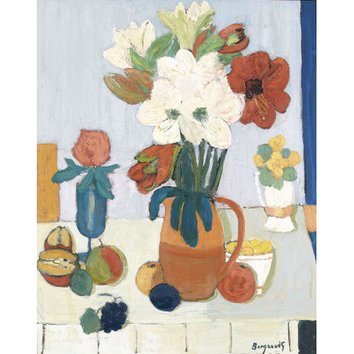 GEORGES BORGEAUD : Nature morte aux fruits et fleurs (DOBIASCHOFSKY AUKTIONEN AG)
