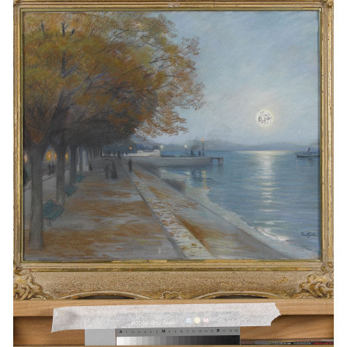 GUSTAVE POETZSCH : 'N�chtliche Strandpromenade bei Neuenburg' (DOBIASCHOFSKY AUKTIONEN AG)