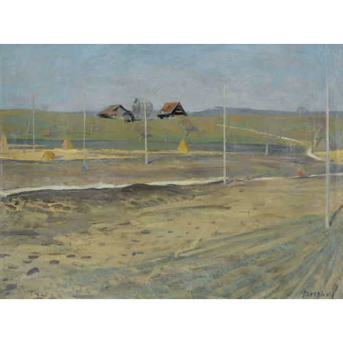 HANS POTTHOF : Zuger Landschaft mit Bauernh�fen (DOBIASCHOFSKY AUKTIONEN AG)