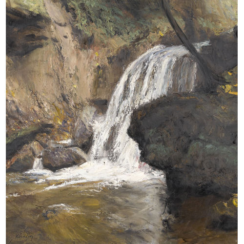 REINHOLD K�NDIG : Bachpartie mit Wasserfall (DOBIASCHOFSKY AUKTIONEN AG)