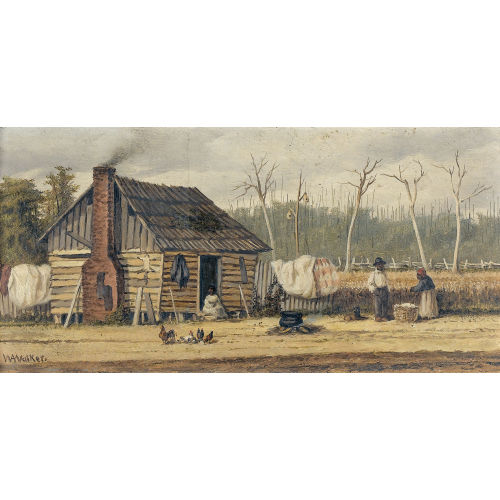 WILLIAM AIKEN WALKER : Baumwollplantage mit H�tte und Figurenstaffage (DOBIASCHOFSKY AUKTIONEN AG)