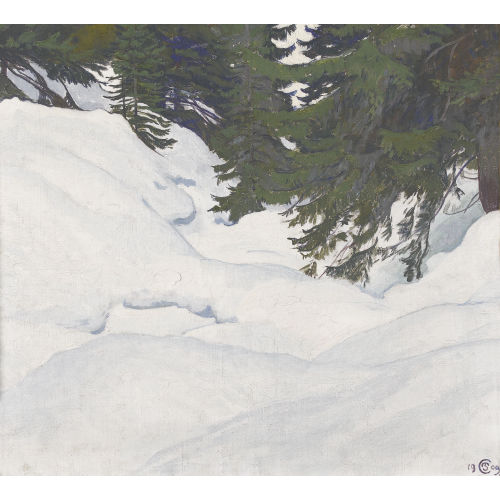 PLINIO COLOMBI : Waldpartie mit Tiefschnee (DOBIASCHOFSKY AUKTIONEN AG)